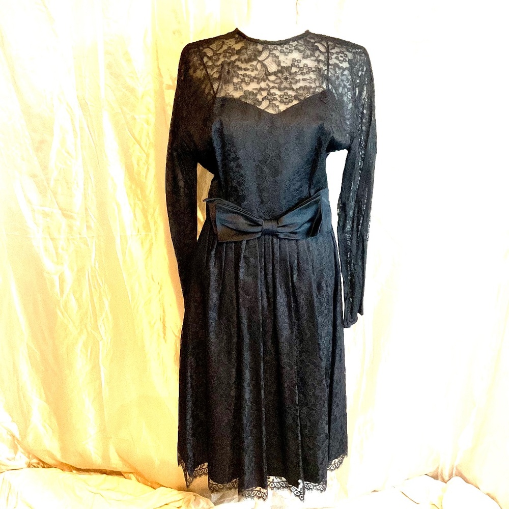 Vintage 1950s L’aiglon Black Lace Dress. - image 4